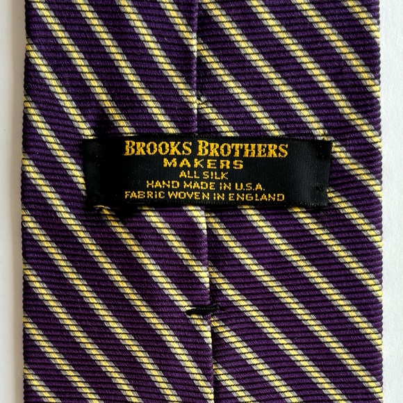 BROOKS BROTHERS Classic Rep Textured Bold Diagonal Striped Vintage Necktie - Picture 4 of 7